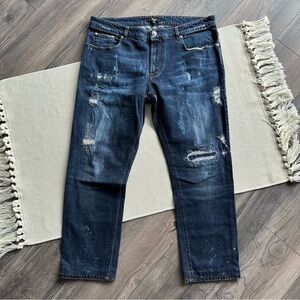 VERSUS Versace Lion Head Distressed Jeans